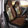 Uni Charolais Personalized Name Leather Pattern Car Seat Covers Universal Fit (2Pcs)