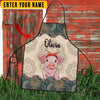 Uni Personalized Name Mandala Pattern Pig All Over Printed 3D Apron