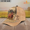 Uni Red Angus Farming Light Brown Customized Name Cap