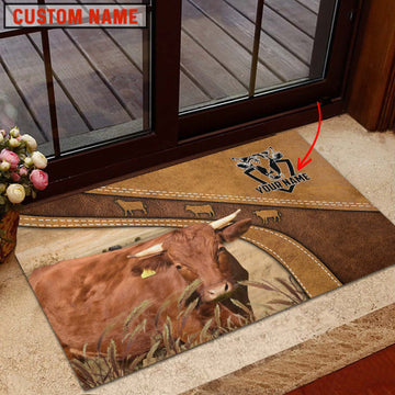 Uni Irish Dexter Personalized - Welcome Brown Doormat