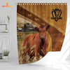 Uni Custom Name Red Angus Pattern Shower Curtain