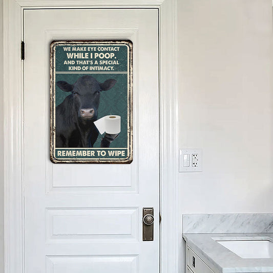 uni Black Angus Remember To Wipe All Printed 3D Metal Sign