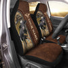 Uni Holstein Personalized Name Leather Pattern Car Seat Covers Universal Fit (2Pcs)