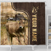Uni Brown Swiss Leather Pattern Custom Name Shower Curtain