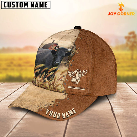 Uni Dexter Custom Name Brown Leather Pattern Cap