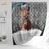 Uni Horse Brick Wall 3D Shower Curtain