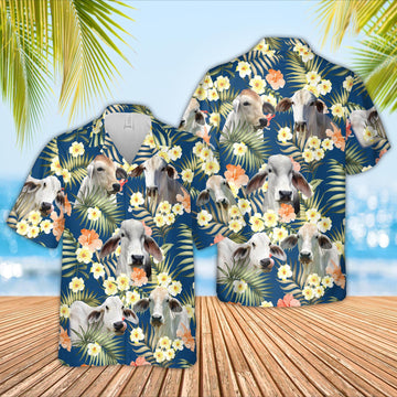Unique Brahman Summer Blue Floral 3D Hawaiian Shirt