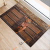 Uni Red Angus Window Pattern Custom Name Doormat