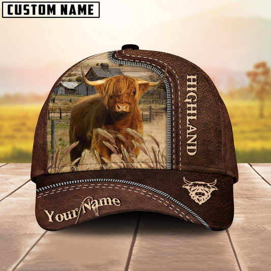 Uni Highland Customized Name Leather Pattern Cap
