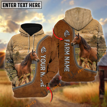Uni Horse Farming Happiness Personalized Name 3D Hoodie