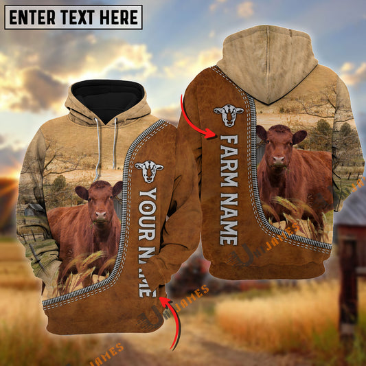 Uni Red Angus Farming Happiness Personalized Name 3D Hoodie