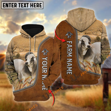 Uni Brahman Farming Happiness Personalized Name 3D Hoodie