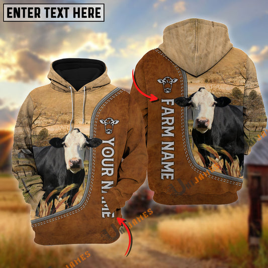 Uni Black Baldy Farming Happiness Personalized Name 3D Hoodie