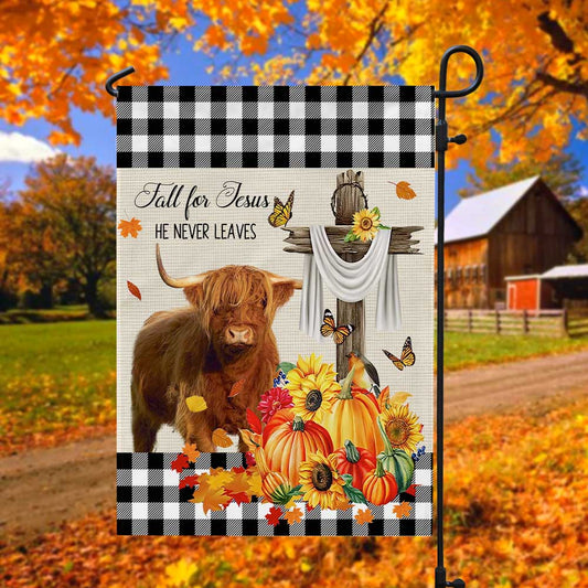 Uni Highland Cattle Fall For Jesus Flag