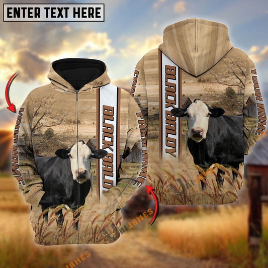 Uni Black Baldy Happy Farm Life Personalized Name, Farm Name 3D Hoodie