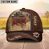 Uni Goat Customized Name Leather Pattern Cap