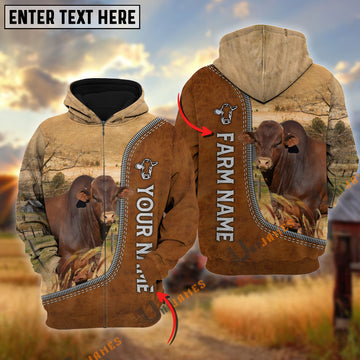 Uni Beefmaster Farming Happiness Personalized Name 3D Hoodie