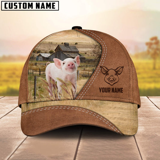 Uni Pig Customized Name Brown Cap
