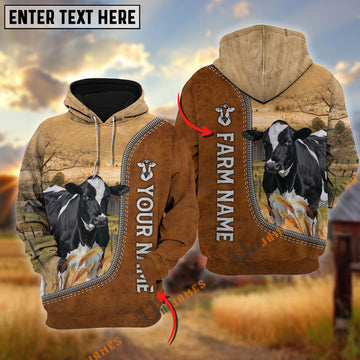 Uni Holstein Farming Happiness Personalized Name 3D Hoodie