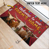 Uni Texas Longhorn Christmas Custom Name Doormat
