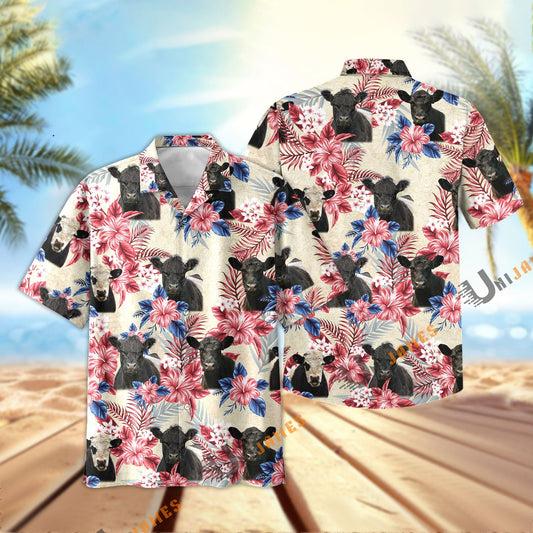Uni Belted Galloway Flowers Cool Summer Pattern Hawaiian Shirt