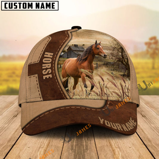 Uni Horse Suede Pattern Customized Name Cap