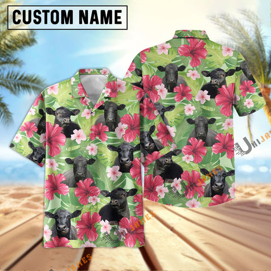 Uni Black Angus Green Summer Hawaiian Shirt