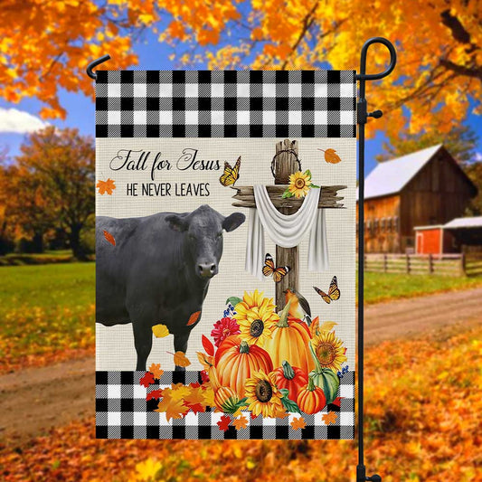 Uni Black Angus Cattle Fall For Jesus Flag