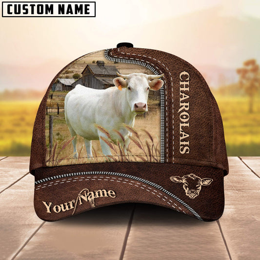 Uni Charolais Customized Name Leather Pattern Cap