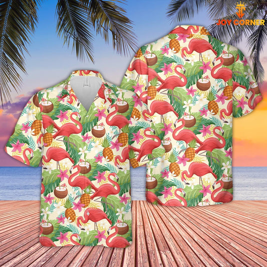 Unique Summer Flamingo Pattern Hawaiian Shirt