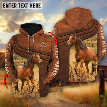 Uni Horse Cross Line Personalized Name, Farm Name 3D Hoodie