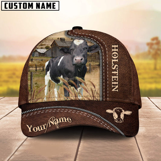 Uni Holstein Customized Name Leather Pattern Cap