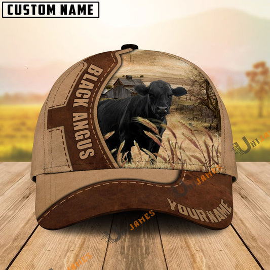 Uni Black Angus Suede Pattern Customized Name Cap