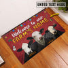 Uni Black Baldy Christmas Custom Name Doormat