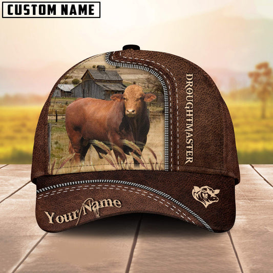 Uni Droughtmaster Customized Name Leather Pattern Cap