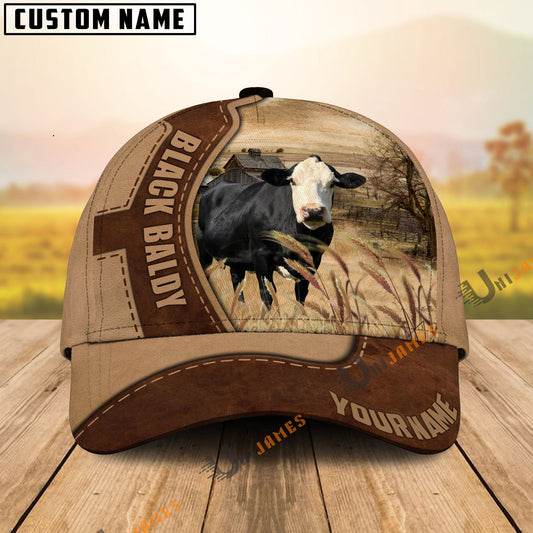 Uni Black Baldy Suede Pattern Customized Name Cap
