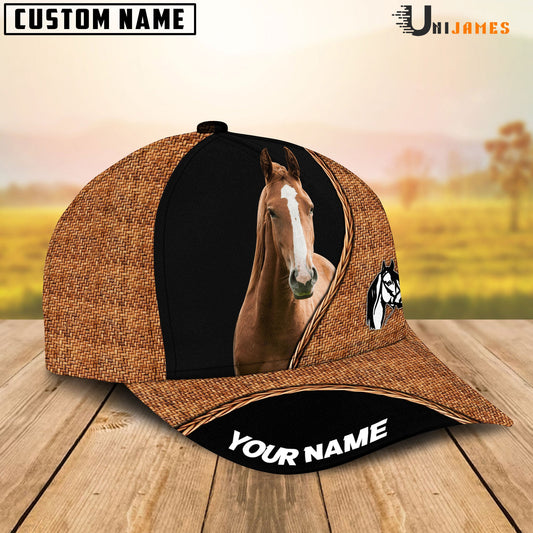 Uni Horse Rattan Pattern Customized Name Cap