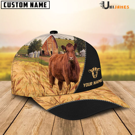 Uni Red Angus Barn Farm Black Customized Name Cap