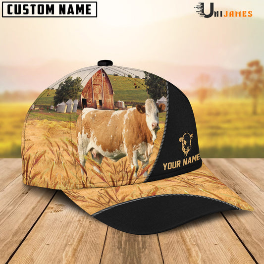 Uni Simmental Barn Farm Black Customized Name Cap