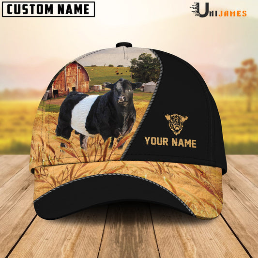 Uni Belted Galloway Barn Farm Black Customized Name Cap