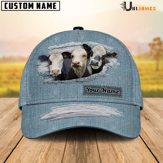 Uni Black Baldy Jeans Pattern Customized Name Cap