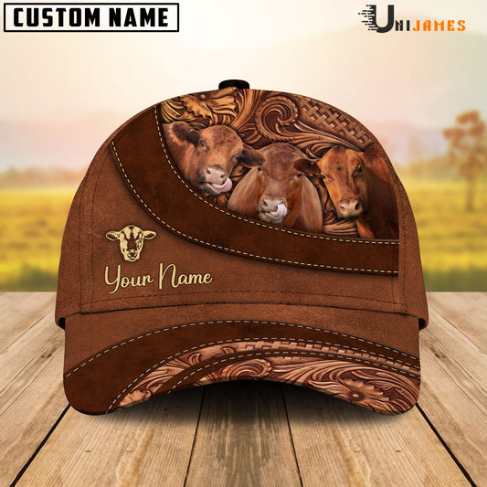 Uni Red Angus Farming Life Customized Name Cap