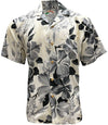 UniJames Watercolor Hibiscus - Gray Short Sleeve Hawaiian Shirt