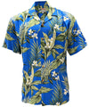 UniJames White Ginger - Blue Short Sleeve Hawaiian Shirt