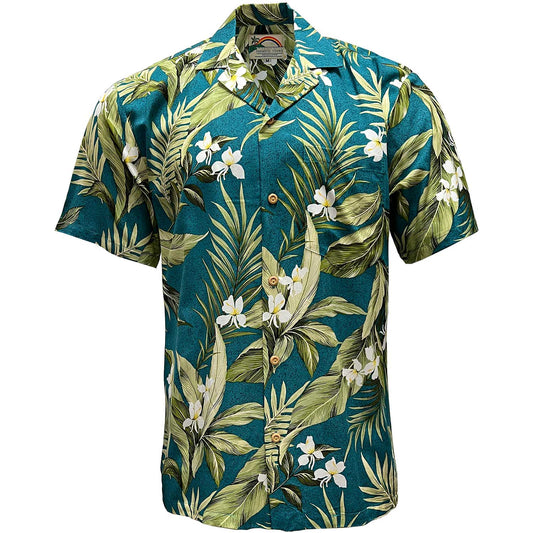 UniJames White Ginger - Jade Short Sleeve Hawaiian Shirt