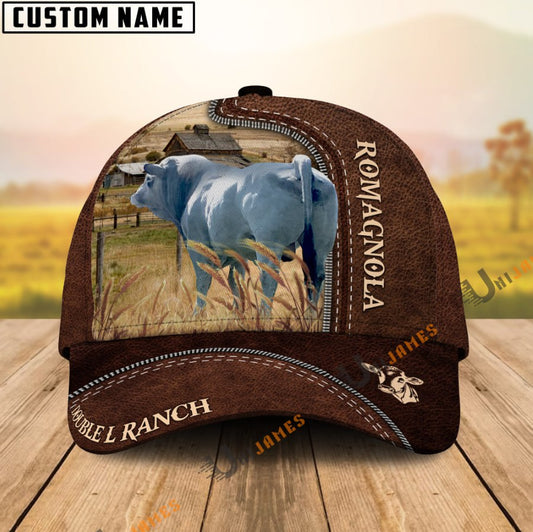 Uni Romagnola Image Leather Pattern Customized Name Cap