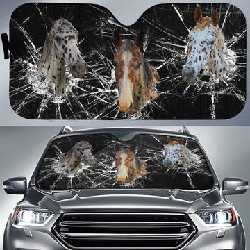 Uni Appaloosa Horses Broken Glasses 3D Sun Shade