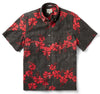 UniJames 50th State Flower - Black Short Sleeve Hawaiian Shirt
