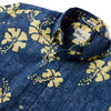 UniJames 50th State Flower - Dress Blues Short Sleeve Hawaiian Shirt
