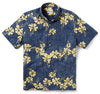 UniJames 50th State Flower - Dress Blues Short Sleeve Hawaiian Shirt